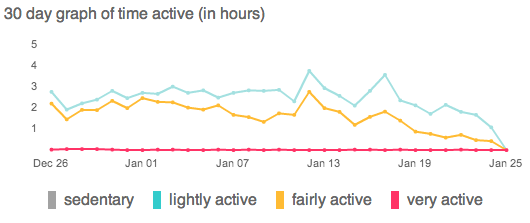 Thirty day graph.  Zip activated on 18 Jan.